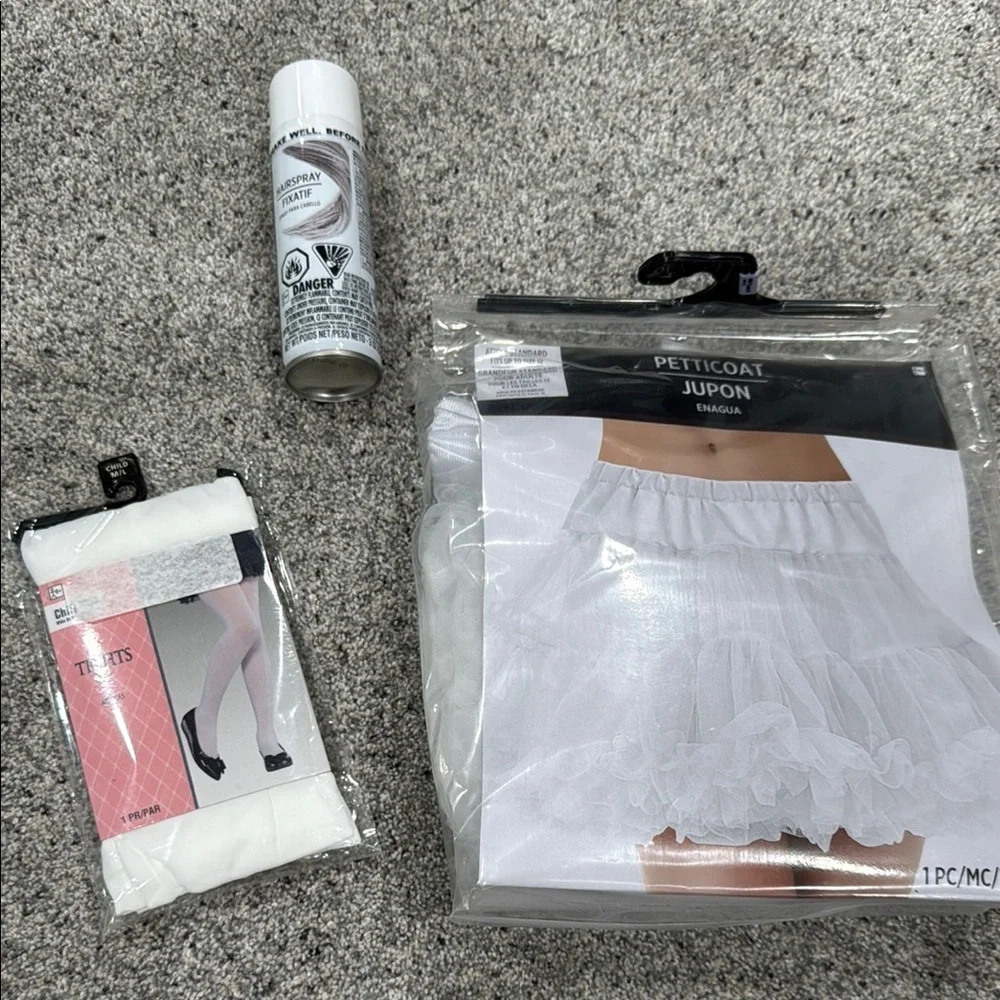 White Petticoat, Tights and white hair spray